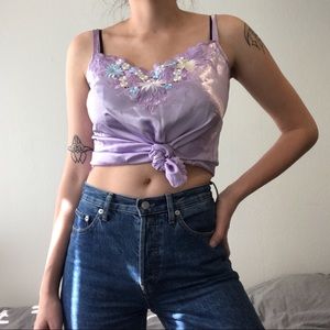 purple slip top